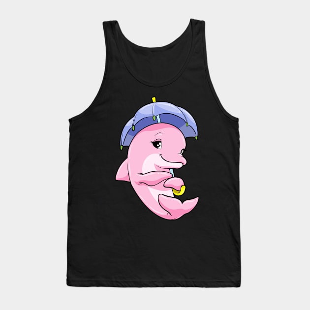 Dolphin with umbrella Tank Top by Markus Schnabel
